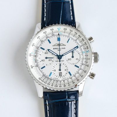 Breitling 1884 chronometre navitimer 43MM in Diameter B01 Movement Men's Mechanical White Wrist Watch with Complication
